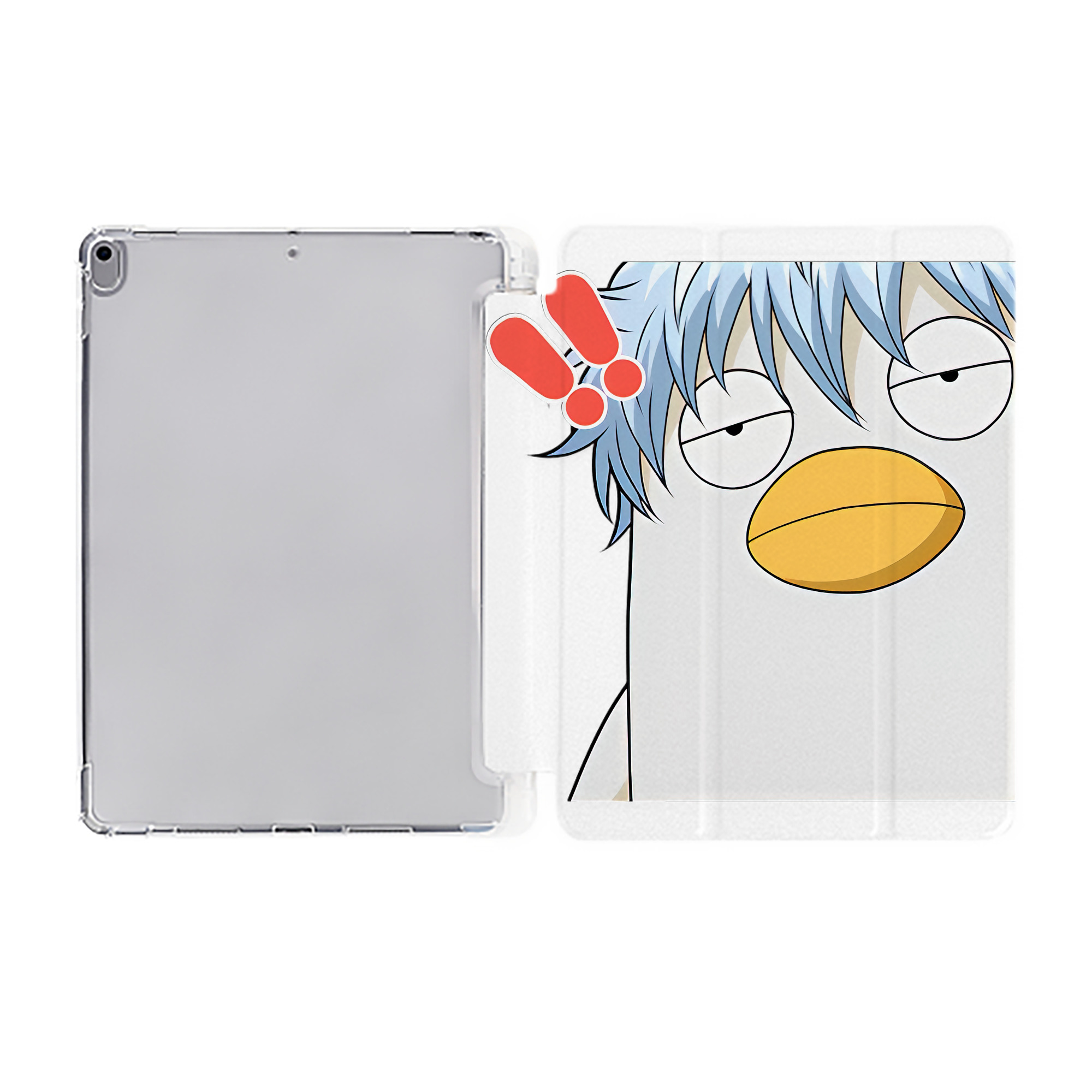 ぎんたま 坂田銀時（さかたぎんとき） 神楽 志村新八（しむら しんぱち） GINTAMA Sakata Gintoki Kagura Shimura Shinpachi IPad ケース ペン収納付き 三つ折りスタンド PUレザー×シリコン 対応機種9.5/10.5/10.9インチ